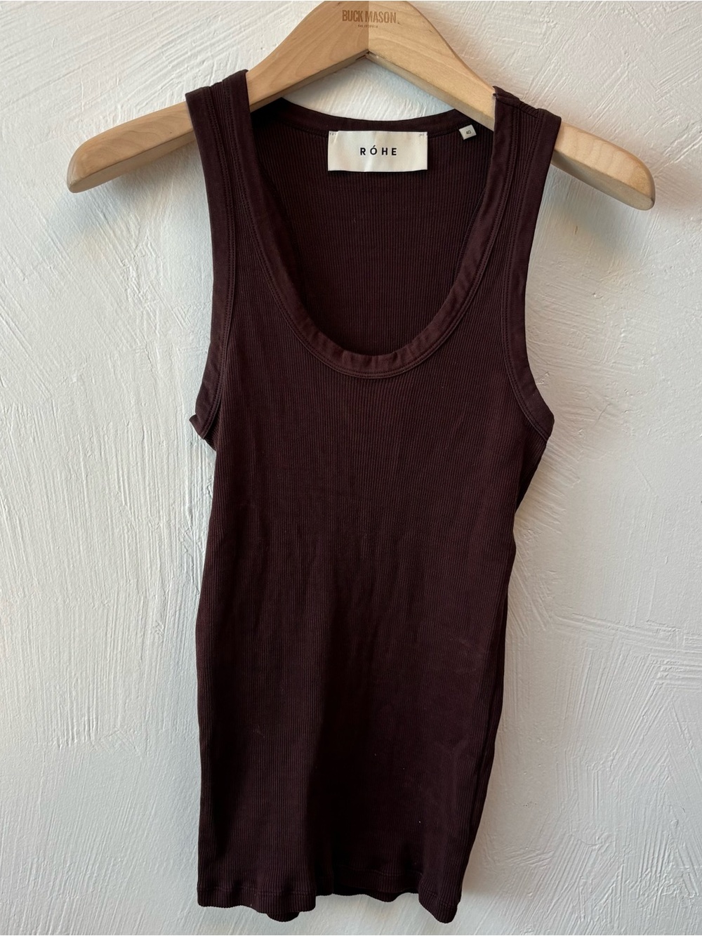 RÖHE Ribbed Scoop Neck Tank — Chocolate Brown